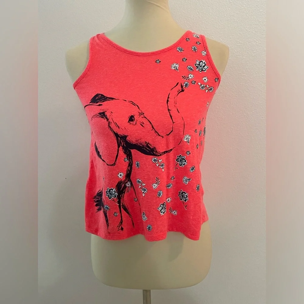 Justice‎ Elephant Style Tank Top Size 12 Coral Pink